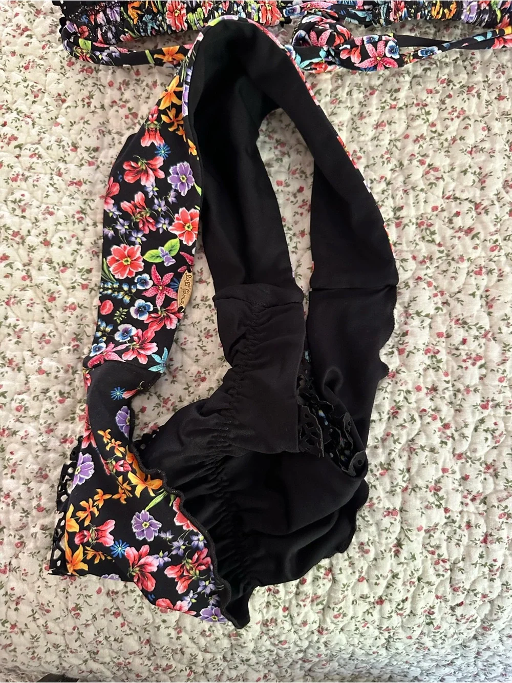 LULI FAMA NOCHES DE SEVILLA TRIANGLE BIKINI TOP AND BOTTOMS SIZE M - Picture 9 of 14